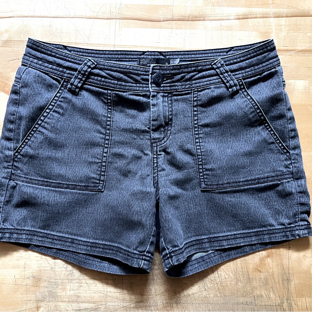 Prana Shorts Women 6 Charcoal Utility Chino Pockets Everyday Outdoor Walking